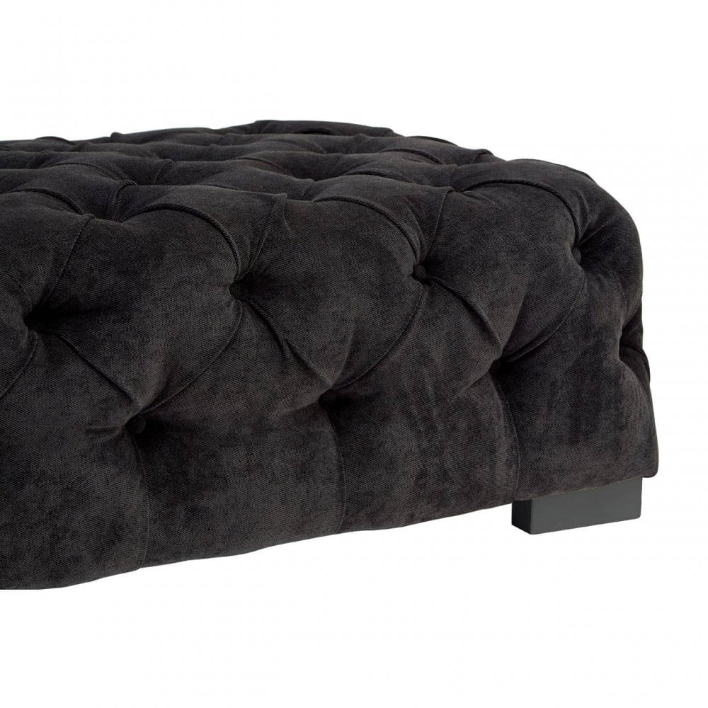 Mason Black Fabric Footstool