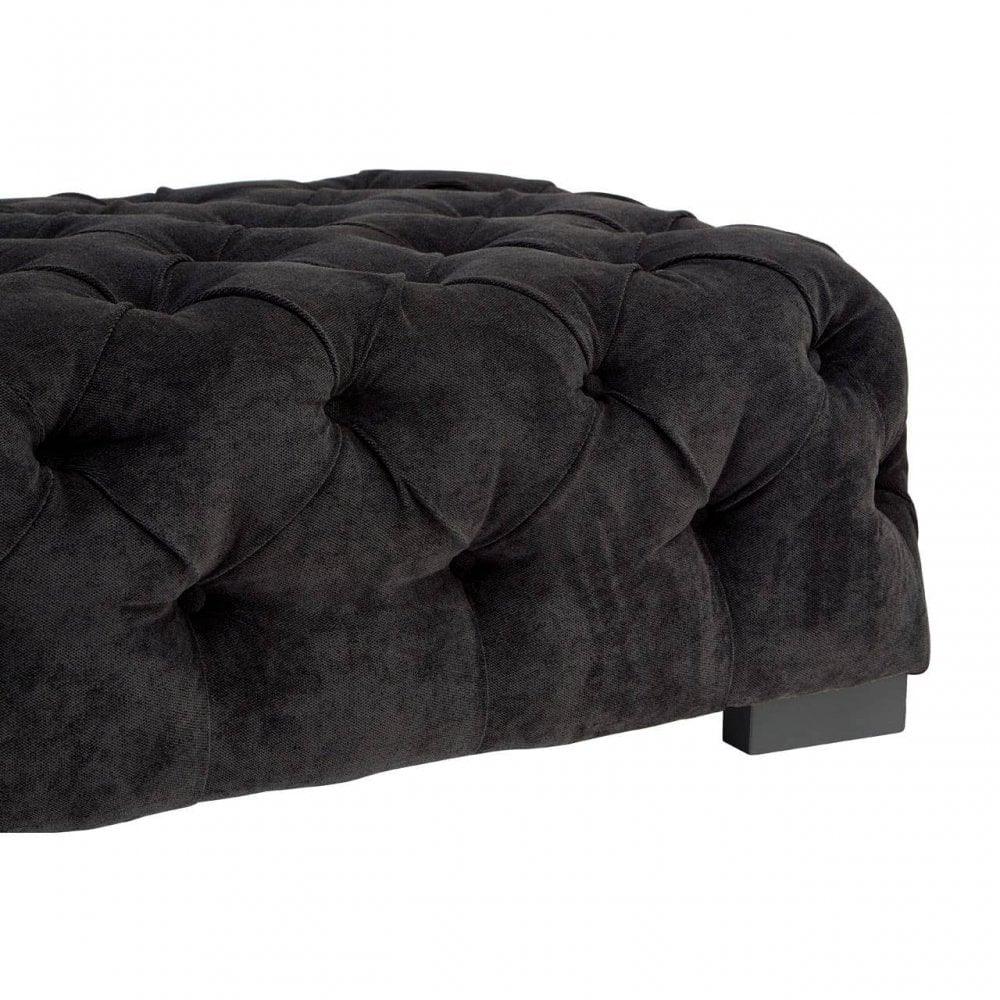 Mason Black Fabric Footstool