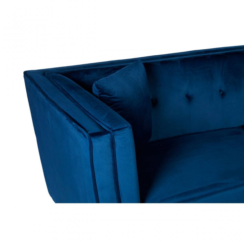 Daxton Three Seater Navy Blue Velvet Sofa