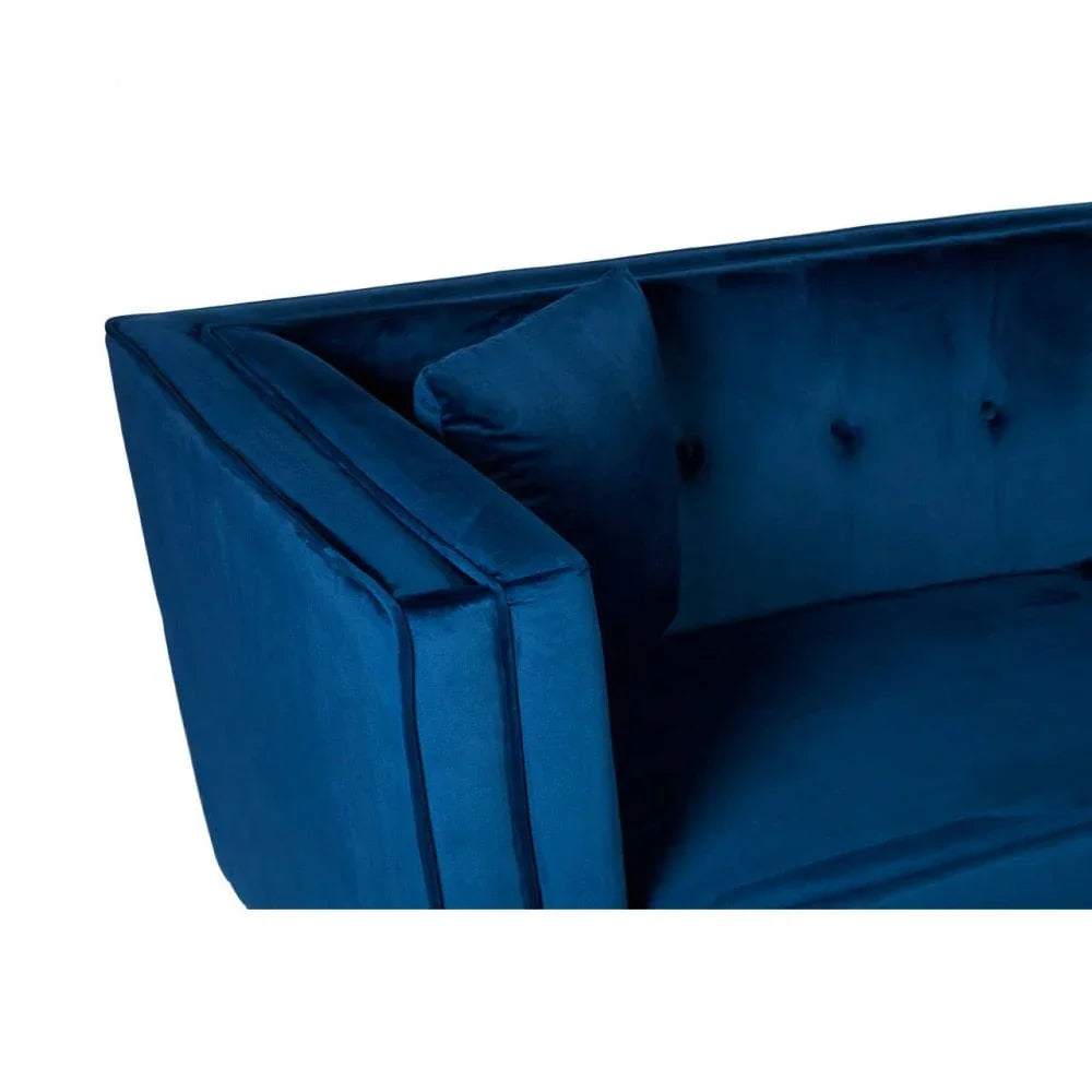 Daxton Three Seater Navy Blue Velvet Sofa