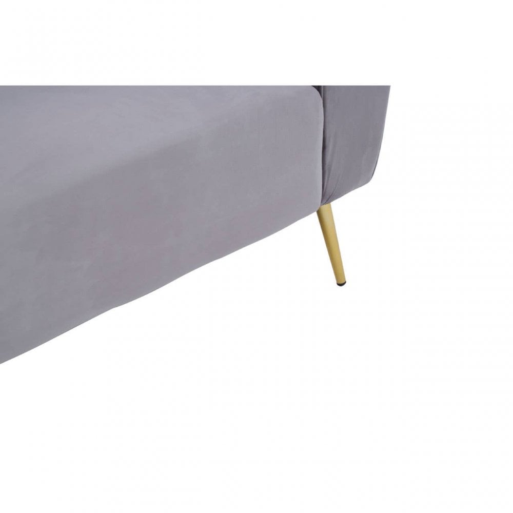 Aria Three Seater Grey Velvet Sofa