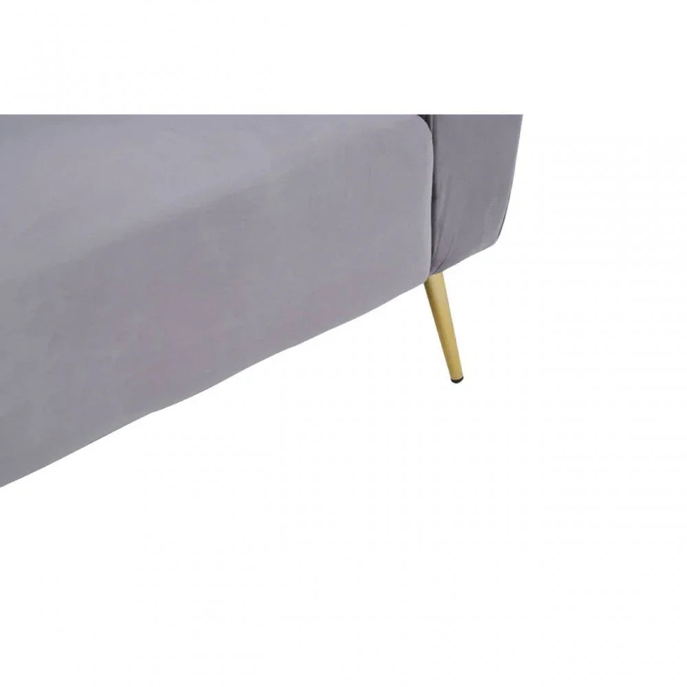 Aria Three Seater Grey Velvet Sofa