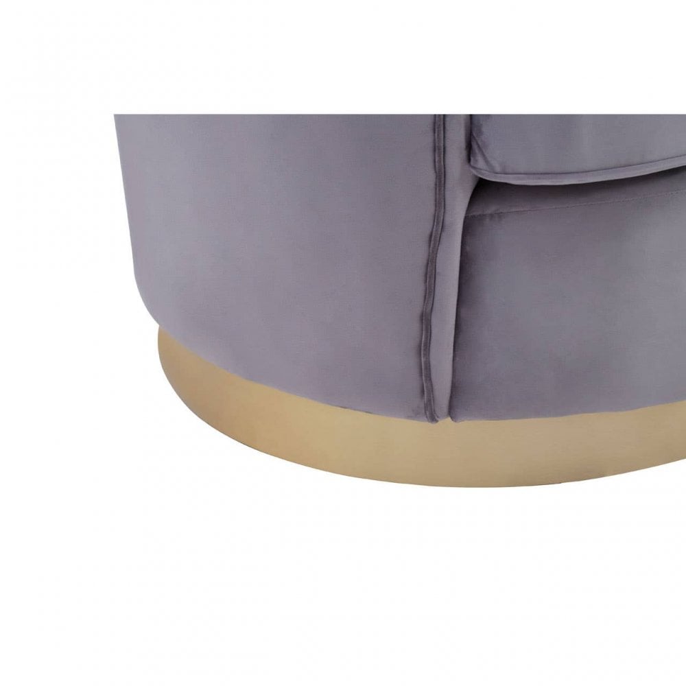 Elysia 3 Seat Pleated Grey Velvet Sofa