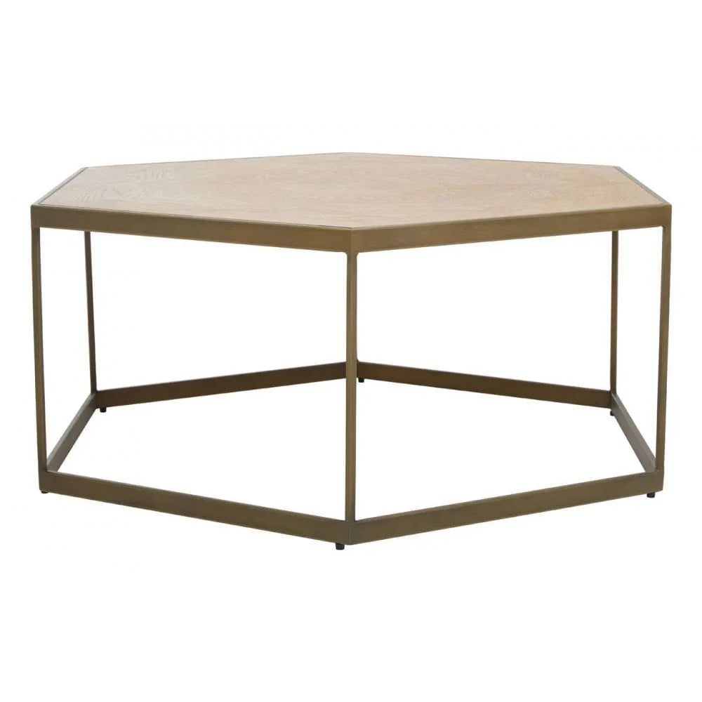 Terrence Hexagonal Brown Coffee Table