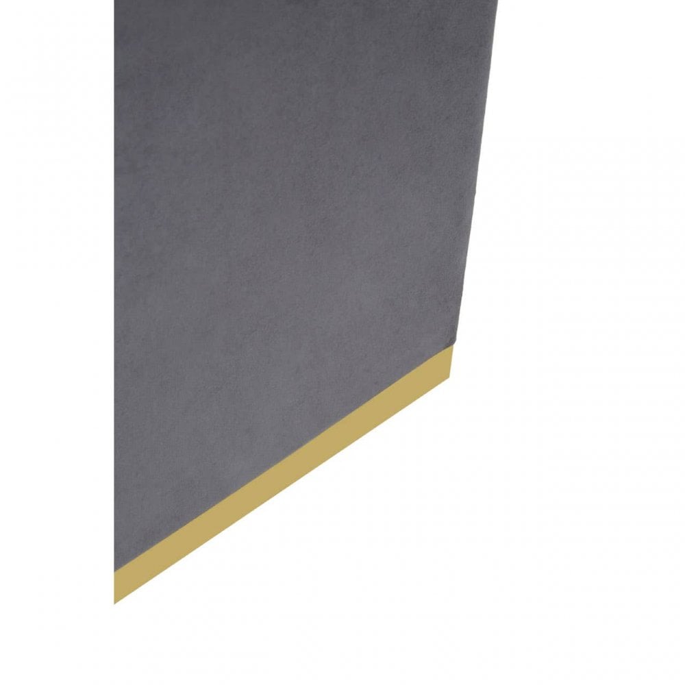 Tavian Grey And Gold Square Stool