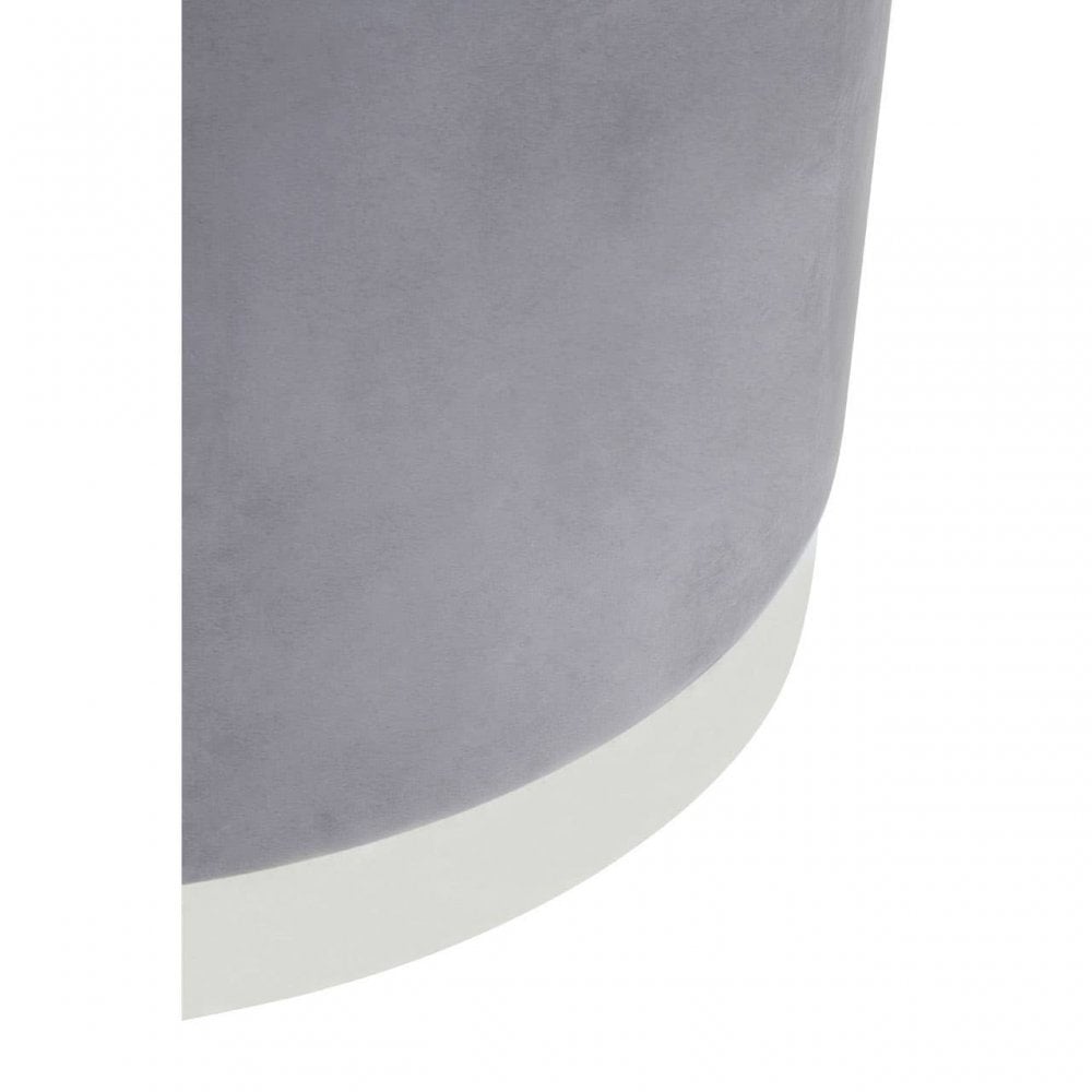 Tavian Grey And Silver Round Stool