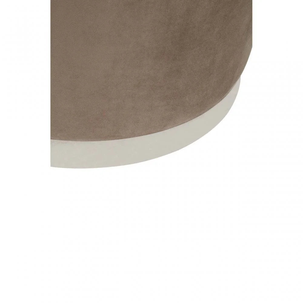 Tavian Mink And Silver Round Stool