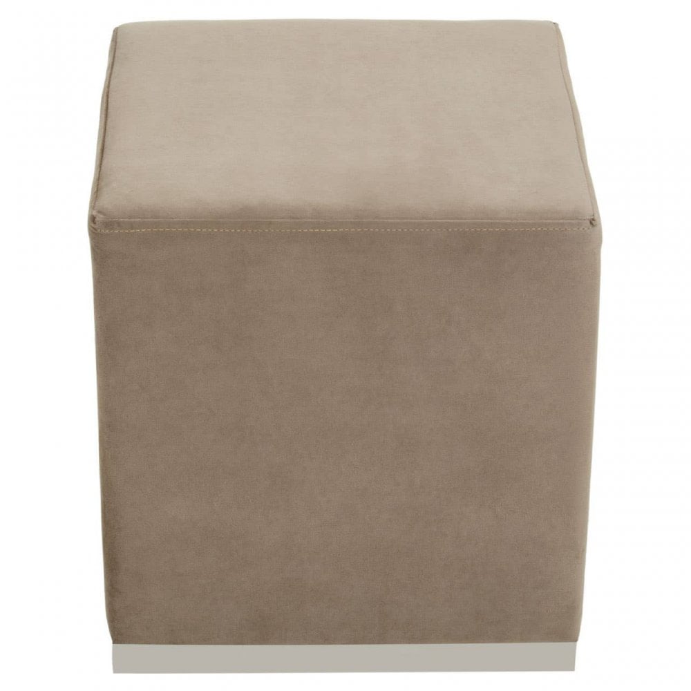 Tavian Mink And Silver Square Stool