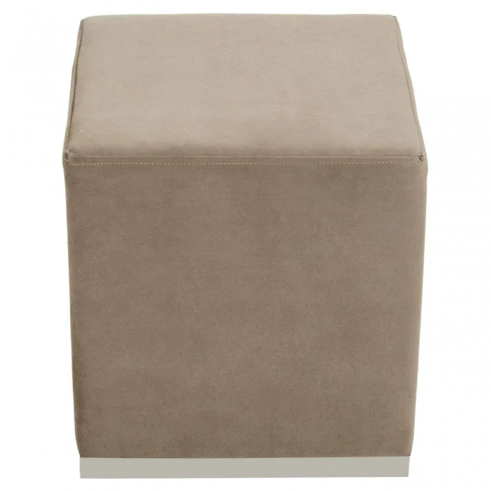 Tavian Mink And Silver Square Stool