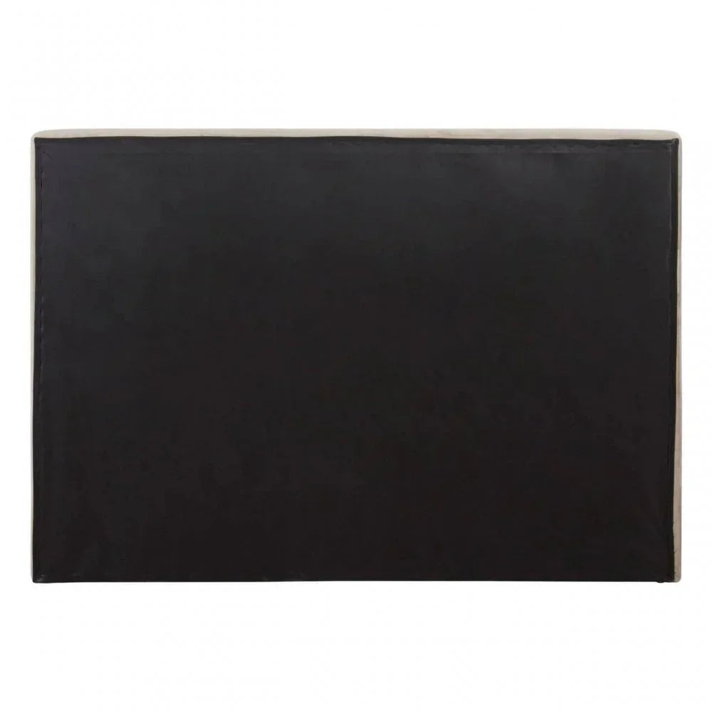 Black faux leather headboard with rectangular shape and smooth surface