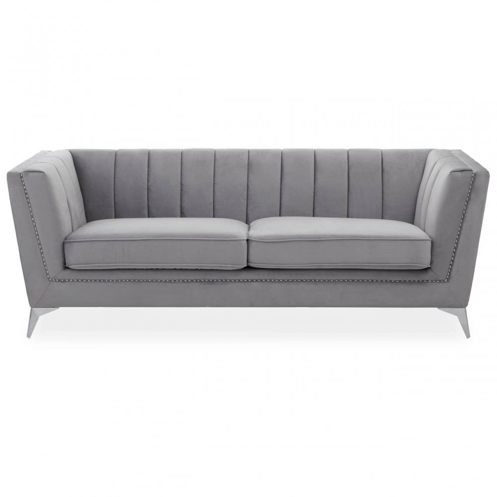 Mason Three Seat Velvet Sofa