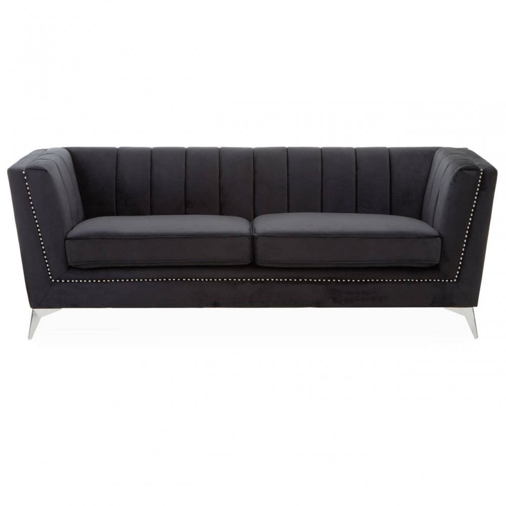 Mason Three Seat Velvet Sofa