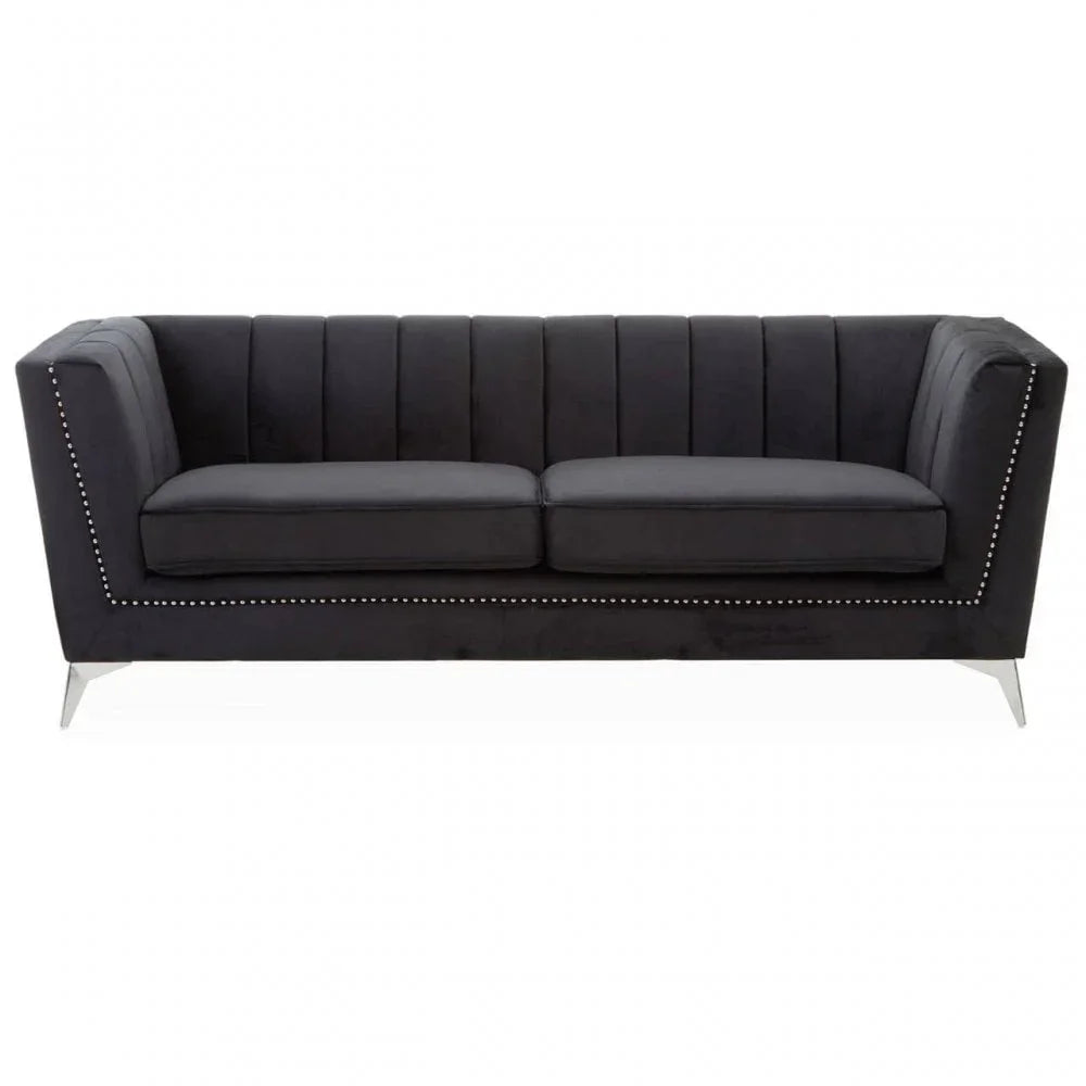 Mason Three Seat Velvet Sofa