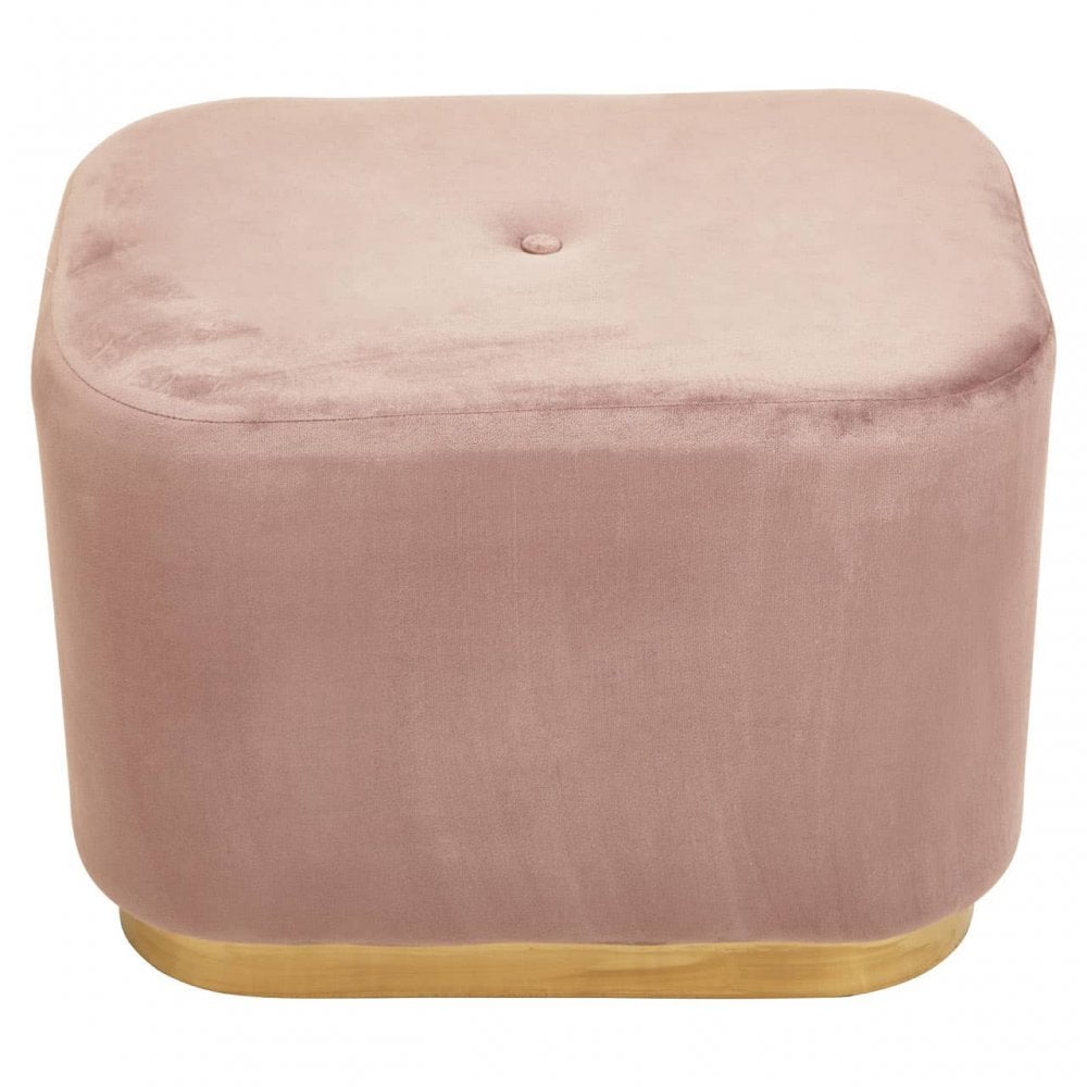 Lennox Dusky Pink Stool With Matte Gold Base