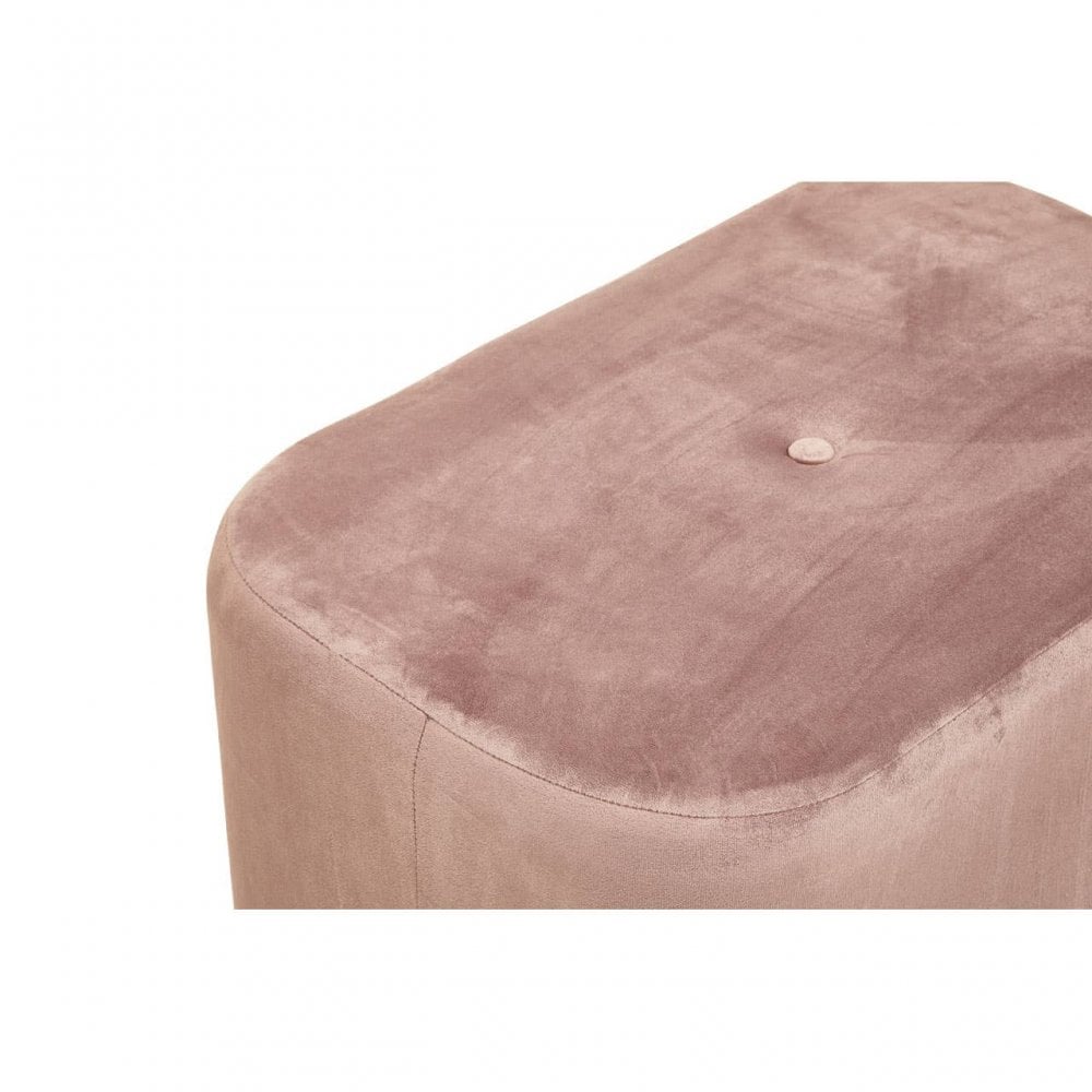 Lennox Dusky Pink Stool With Matte Gold Base