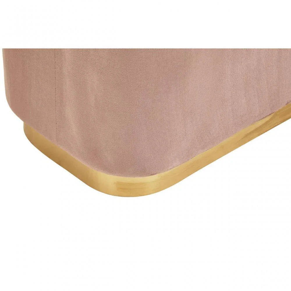 Lennox Dusky Pink Stool With Matte Gold Base