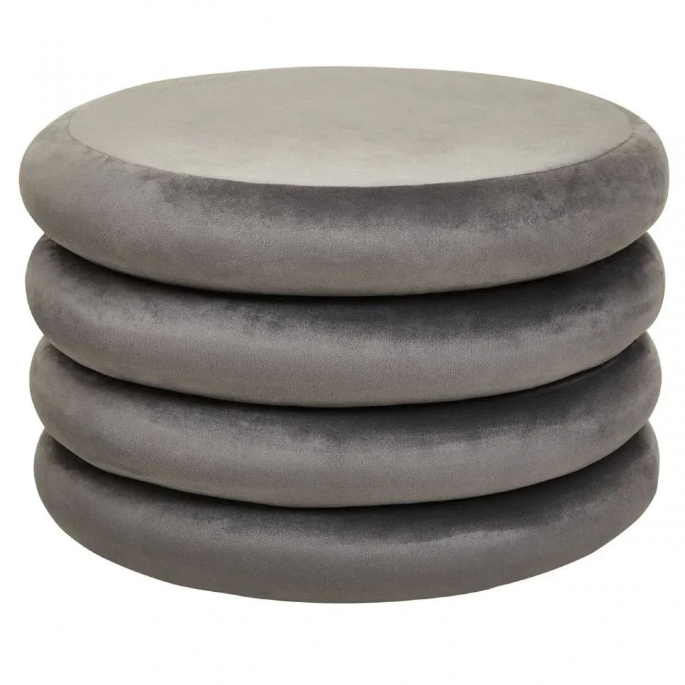 Lennox Grey Round Stool