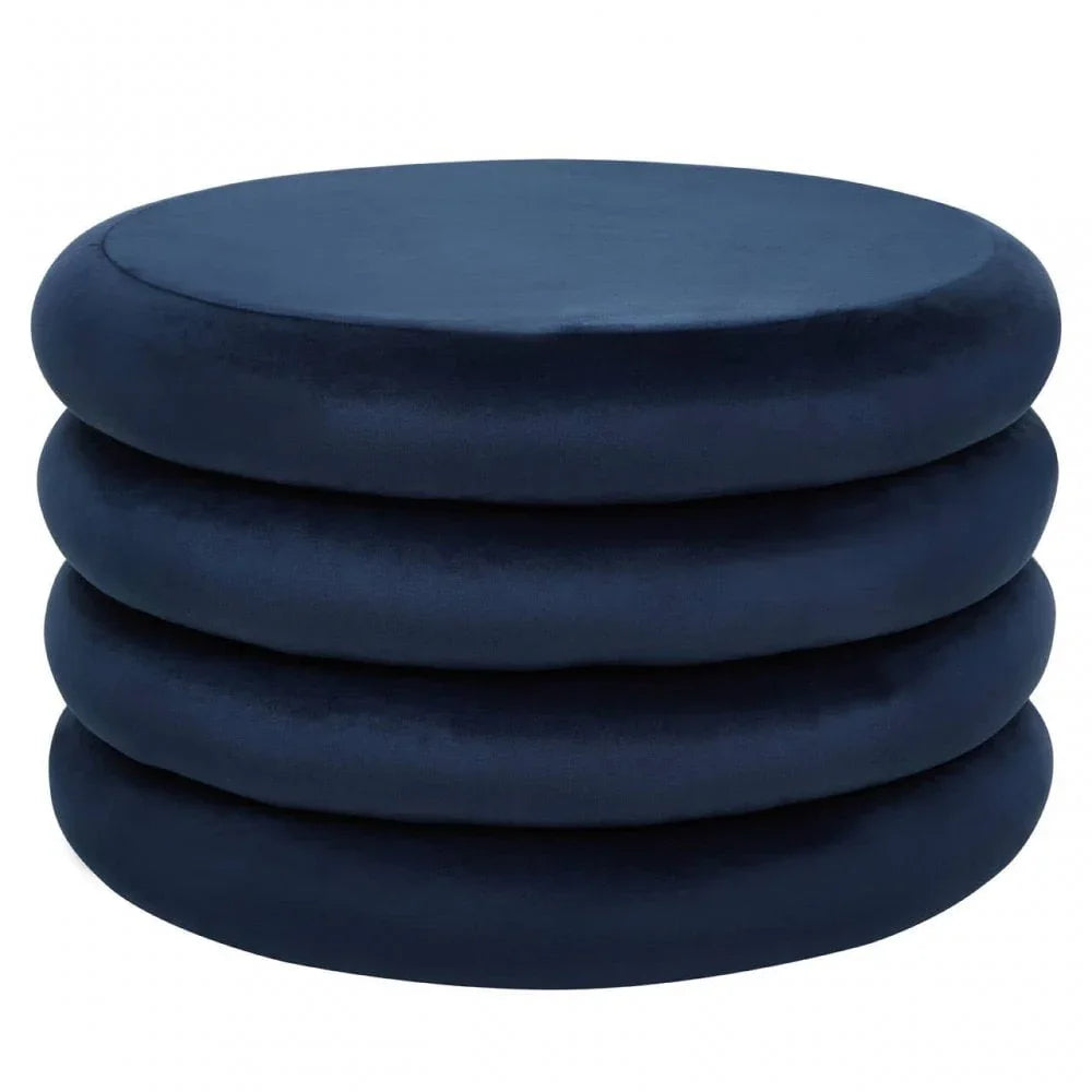 Lennox Midnight Blue Round Stool