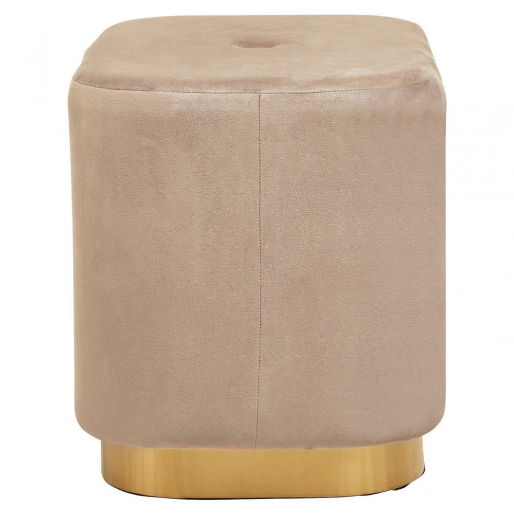 Lennox Mink Stool With Matte Gold Base