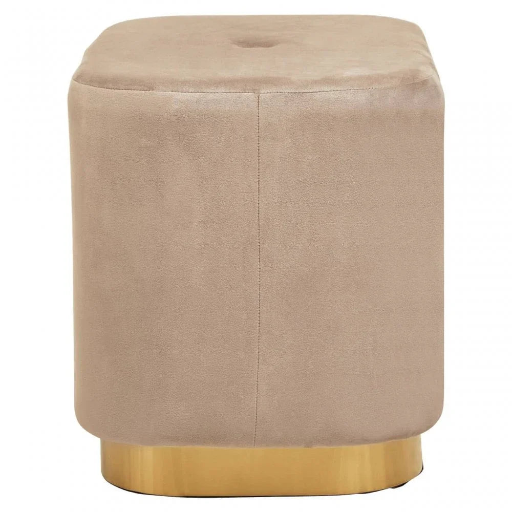 Lennox Mink Stool With Matte Gold Base
