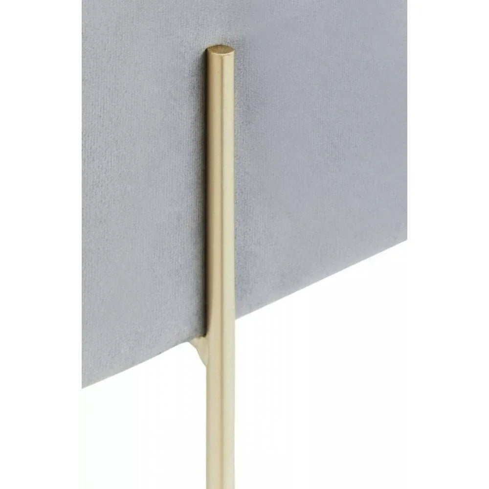 Darian Square Grey Velvet Stool