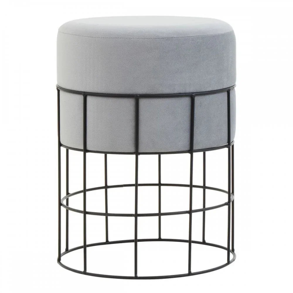 Darian Velvet Cage Frame Stool