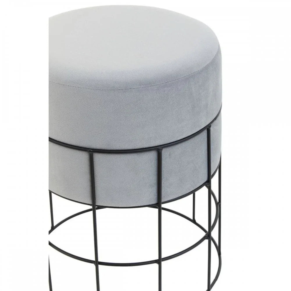 Darian Velvet Cage Frame Stool