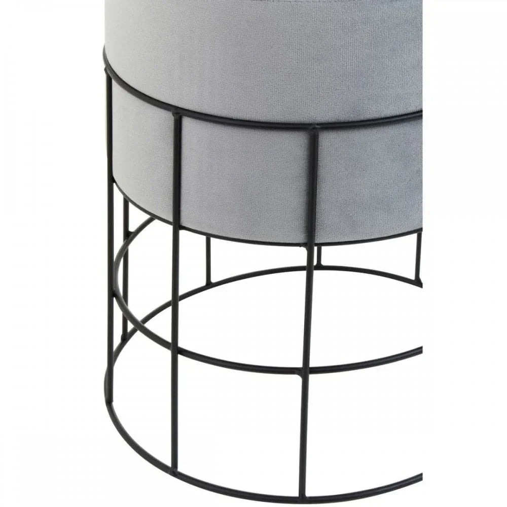 Darian Velvet Cage Frame Stool