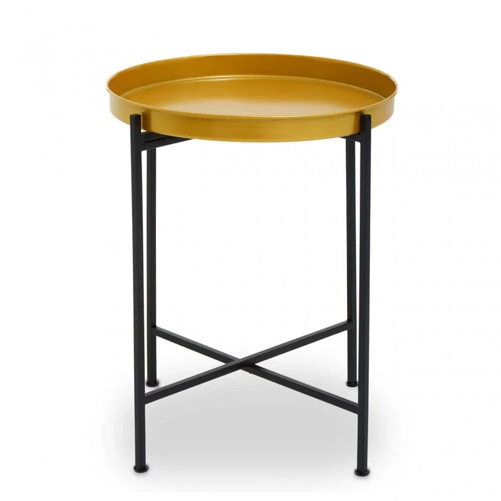 Calista Small Brass And Black Finish Side Table