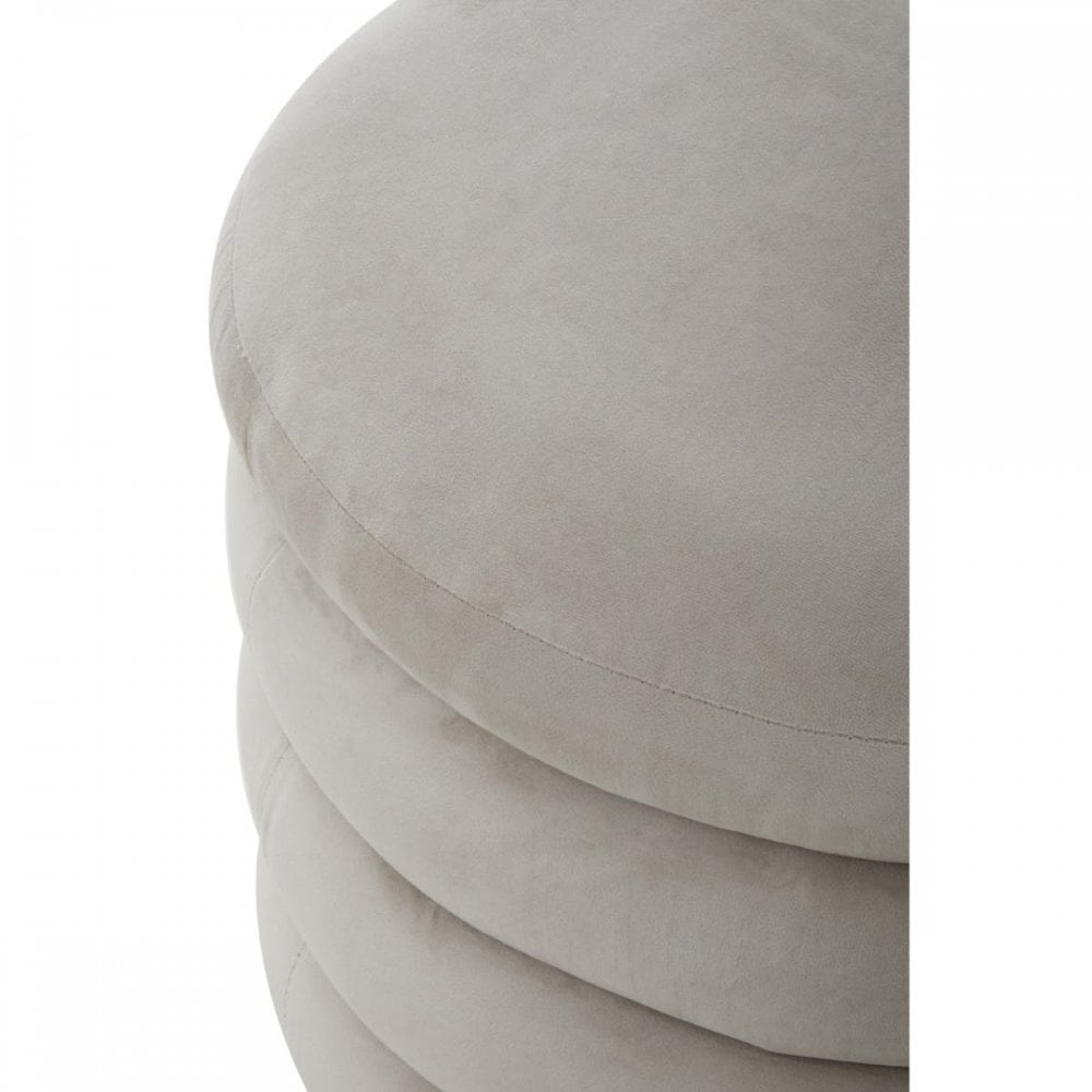 Elara Velvet Round Footstool