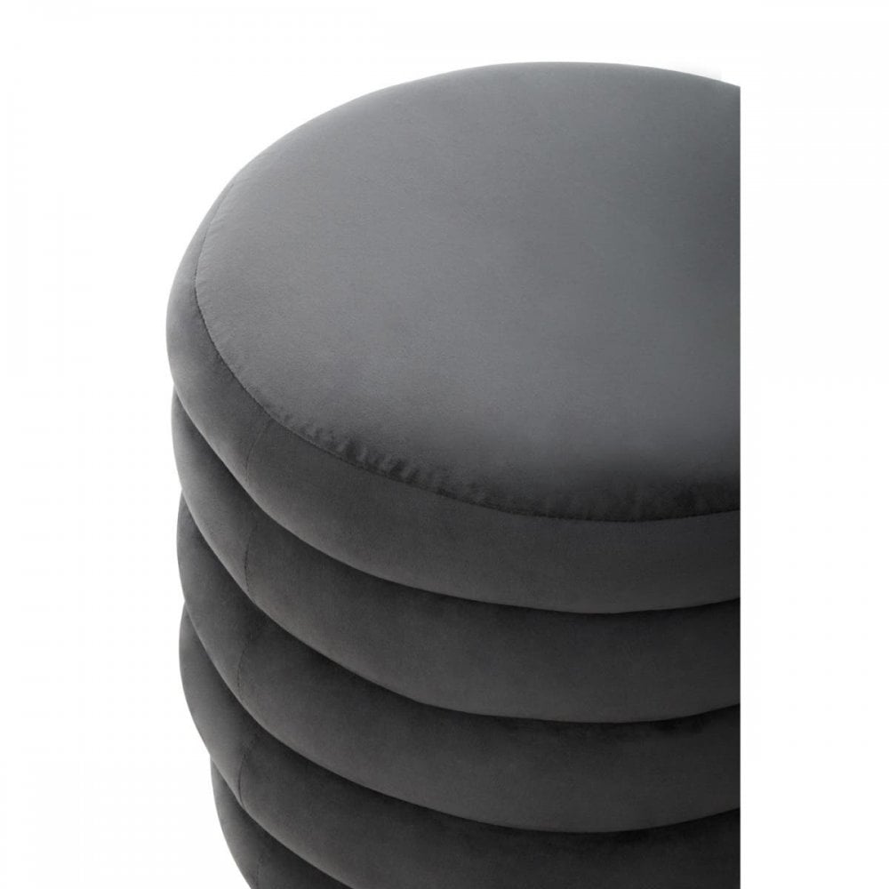 Elara Velvet Round Footstool