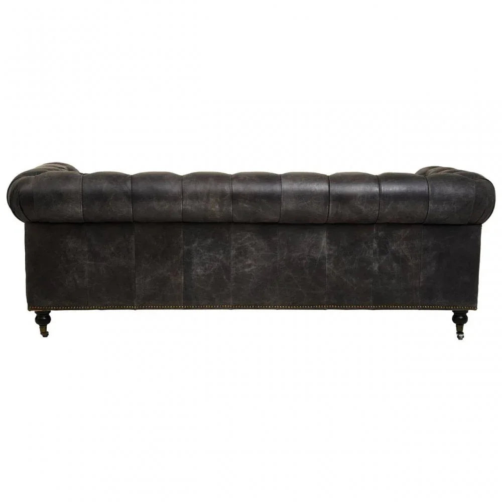 Everett Ebony Leather Sofa