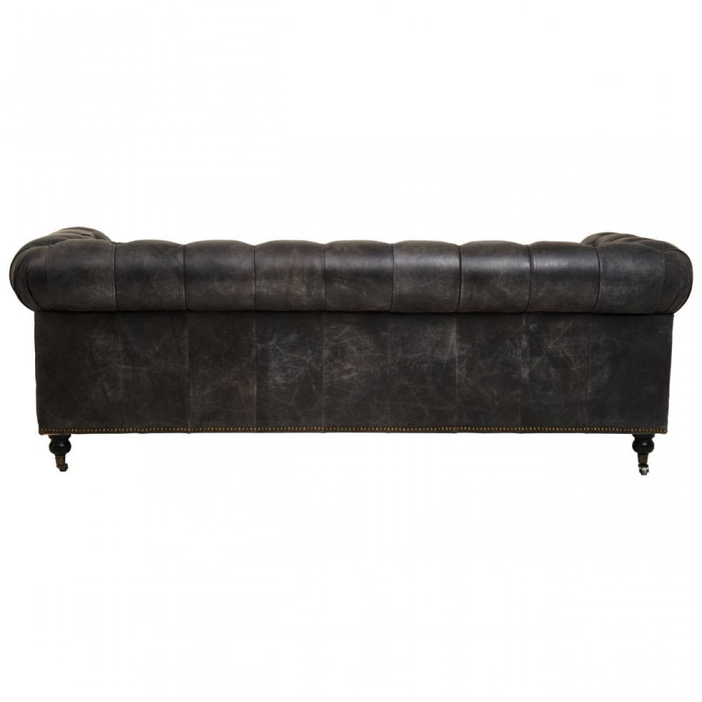 Everett Ebony Leather Sofa