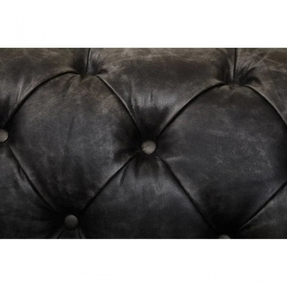 Everett Ebony Leather Sofa