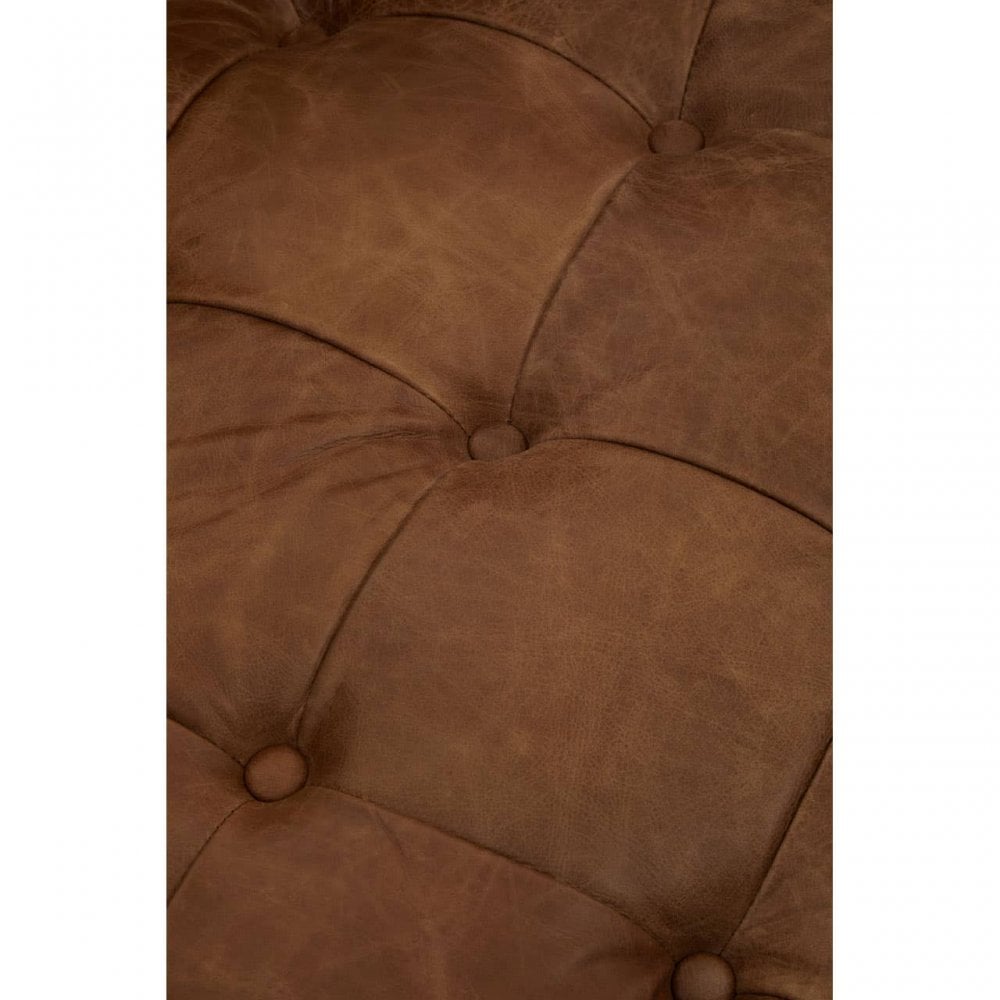 Everett Three Seat Tufted Leather Sofa