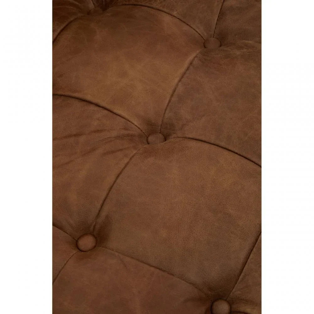 Everett Three Seat Tufted Leather Sofa