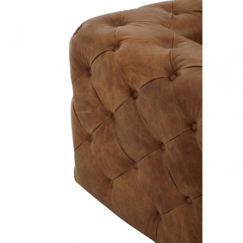Everett Three Seat Tufted Leather Sofa