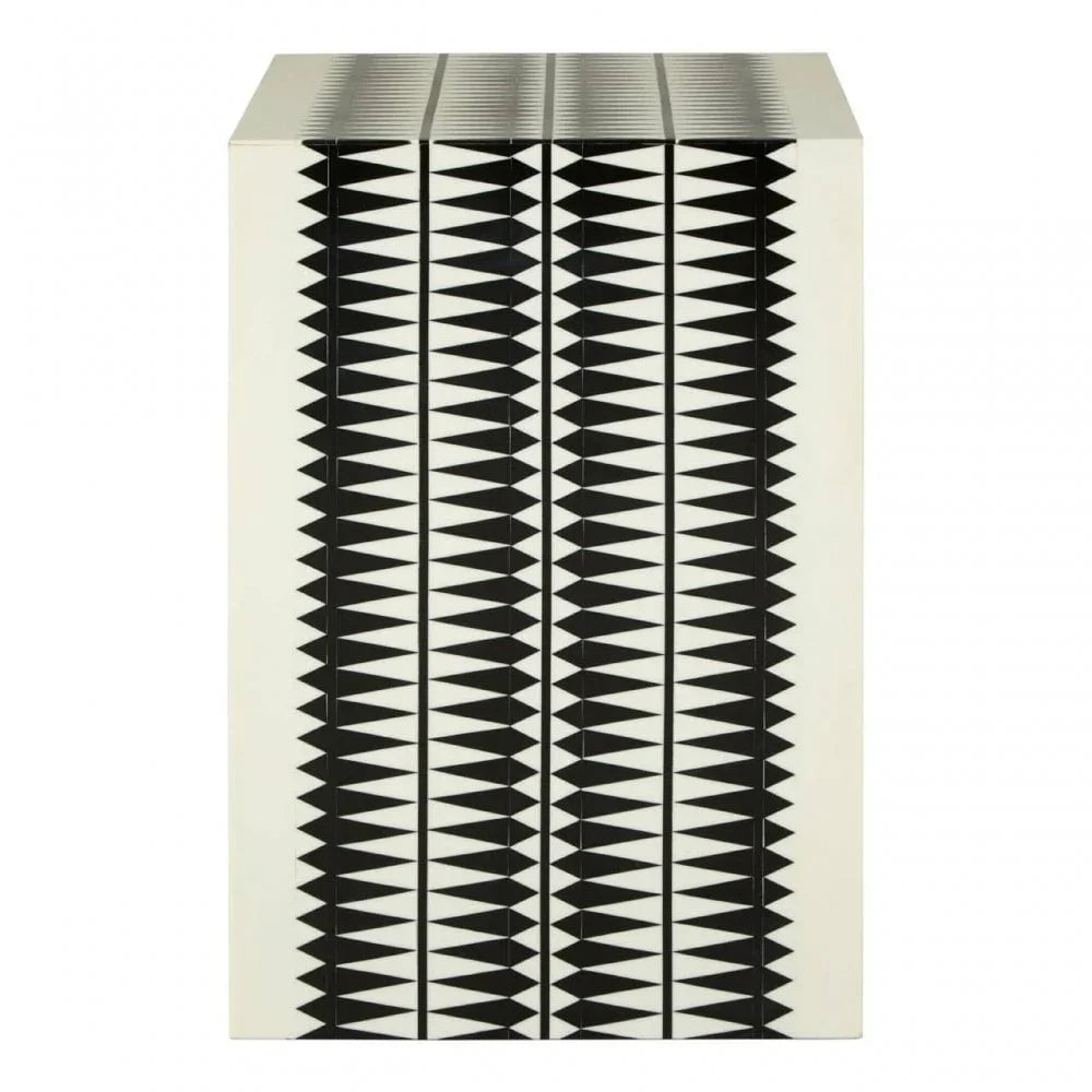 Quincy Black And White Stool