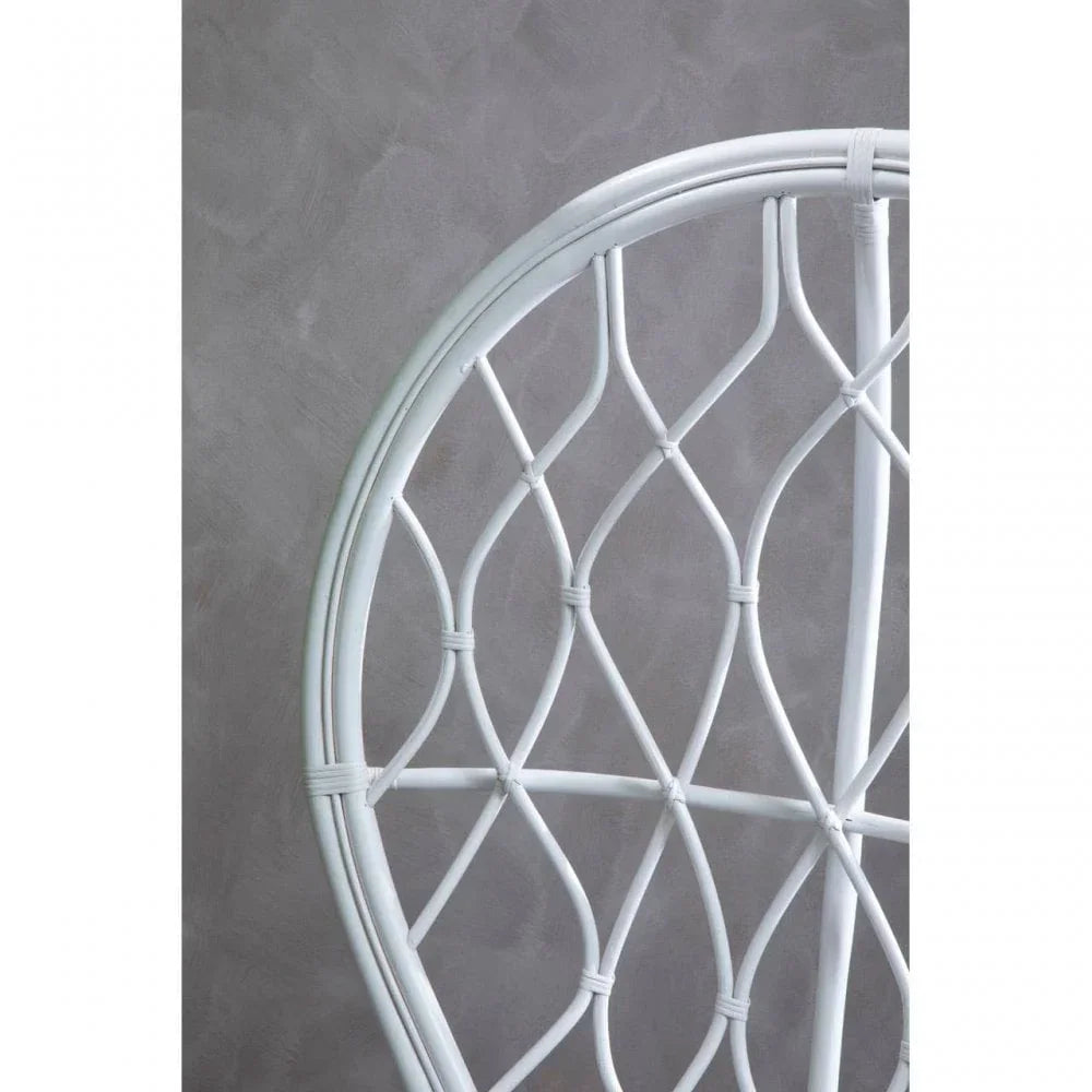 Montrose Grey And White Natural Rattan Curved Chair
