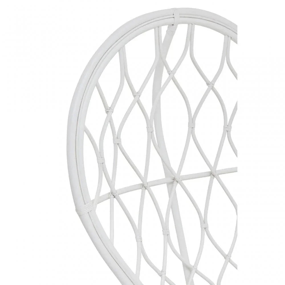 Montrose Grey And White Natural Rattan Curved Chair