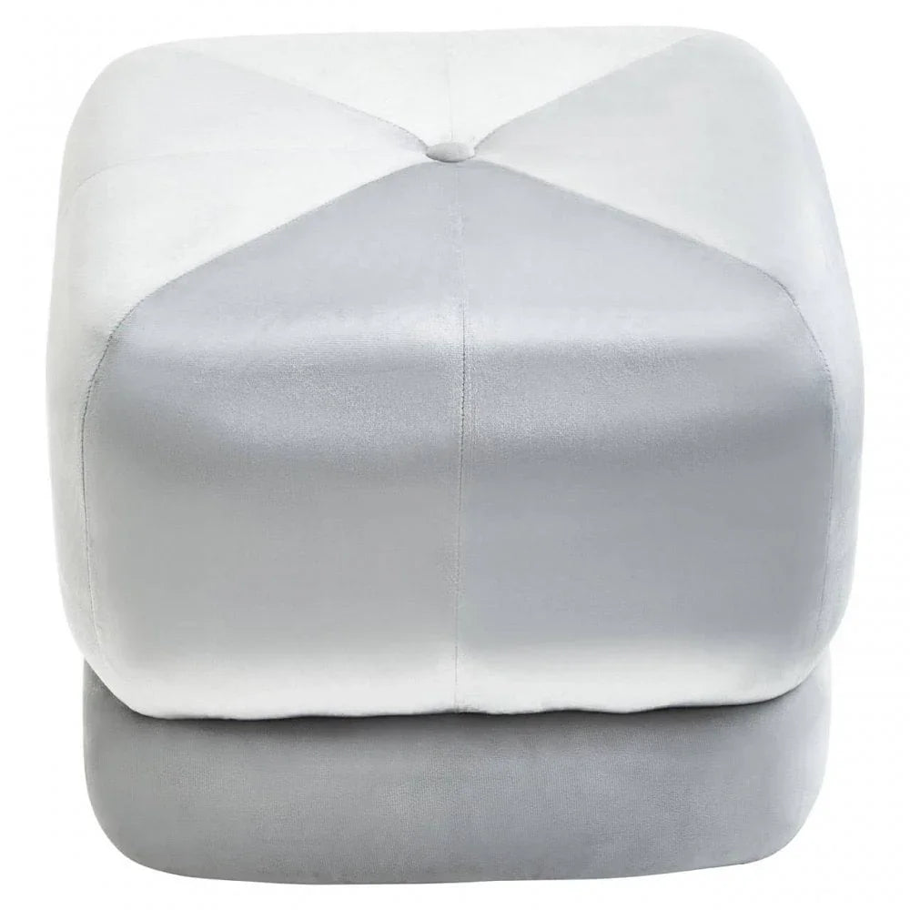 Livia Grey Velvet Stool