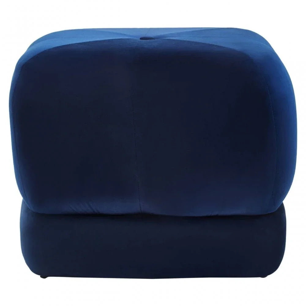 Livia Midnight Blue Velvet Stool