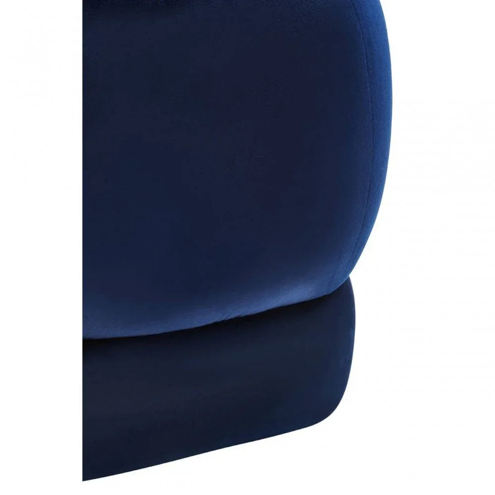 Livia Midnight Blue Velvet Stool