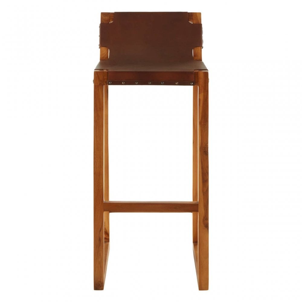 Alden Brown Leather Barstool