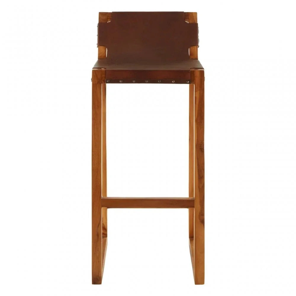 Alden Brown Leather Barstool