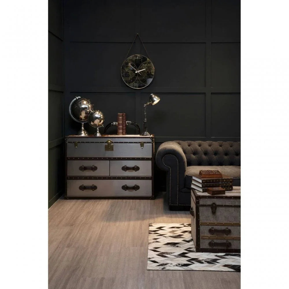 Lancaster Townhouse Brown And White Cowhide Cabinet