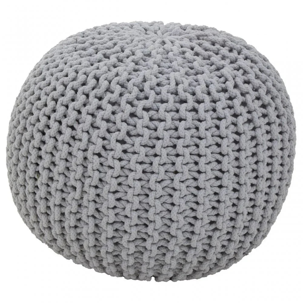 Brayden Grey Knit Pouffe