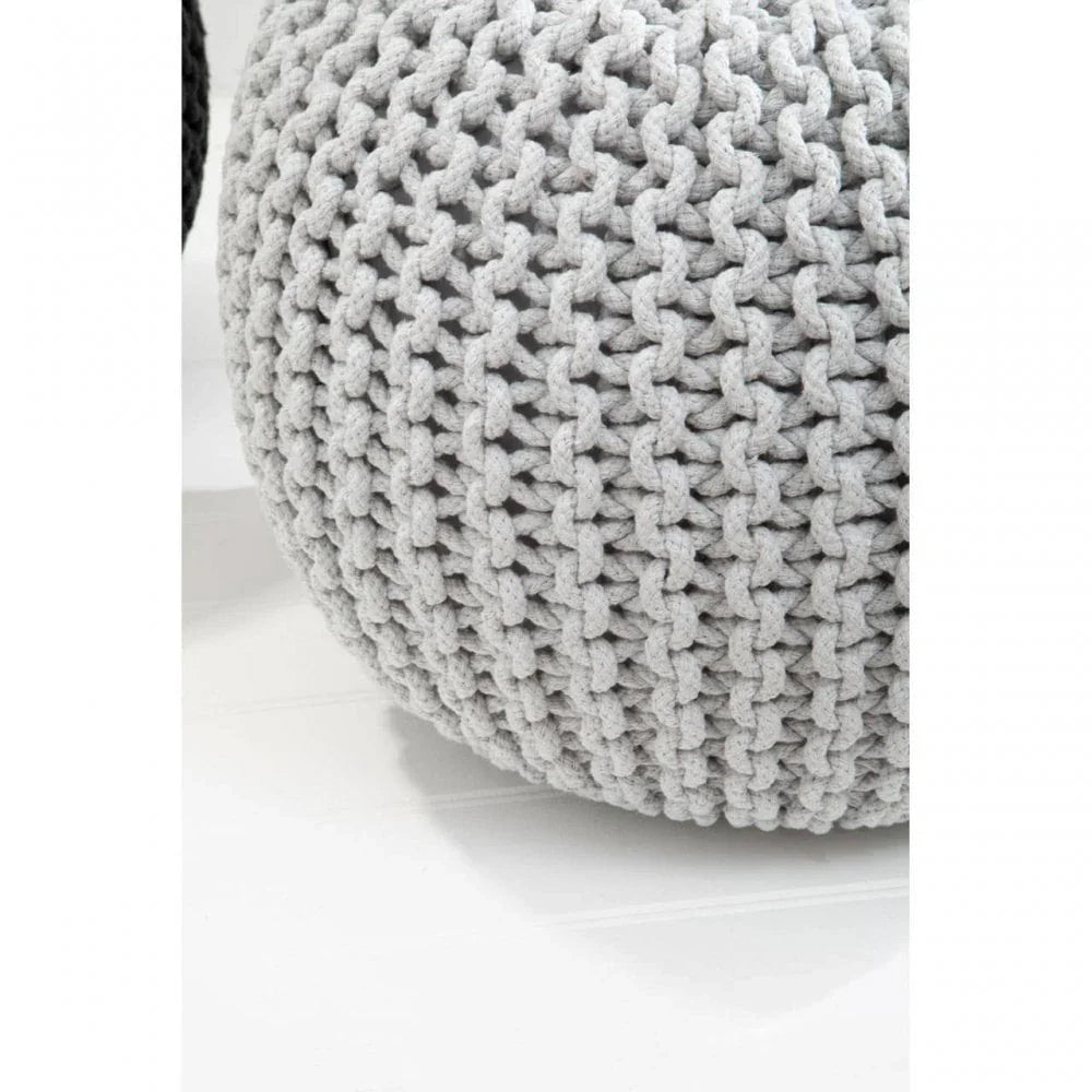 Brayden Grey Knit Pouffe