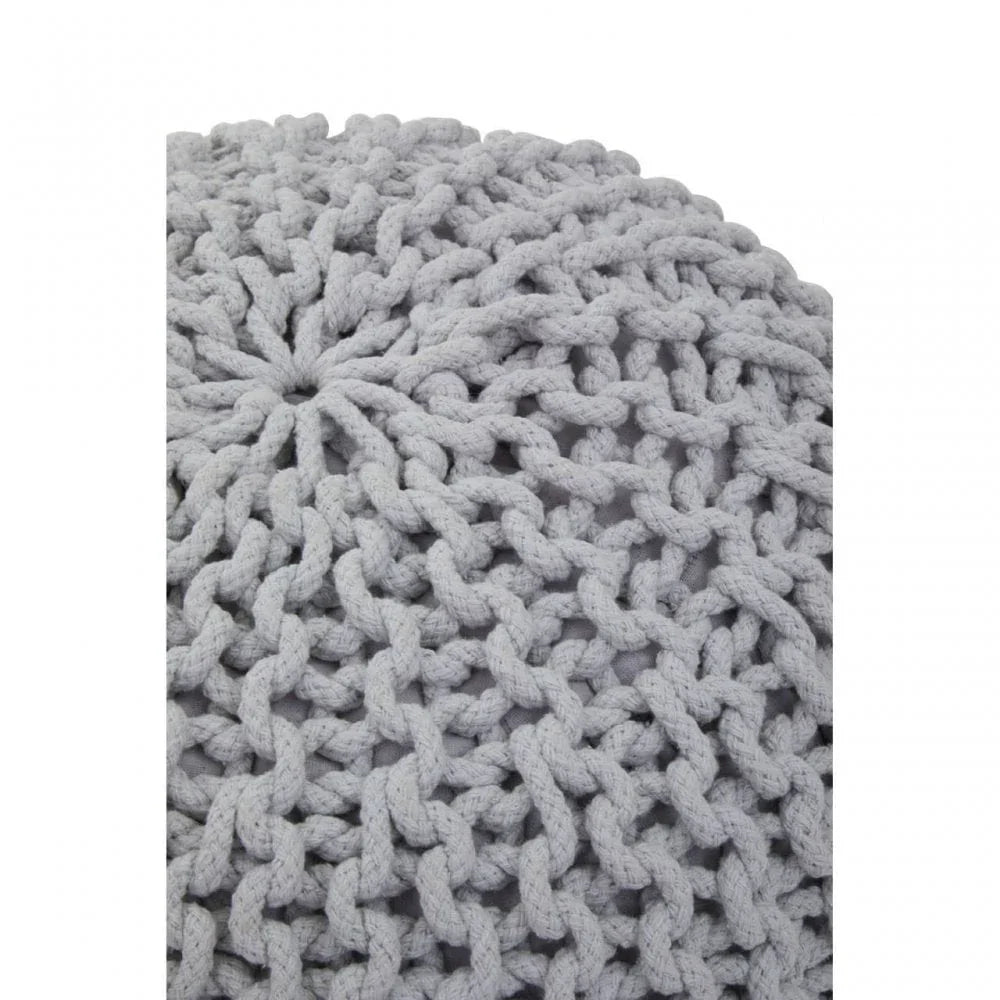 Brayden Grey Knit Pouffe