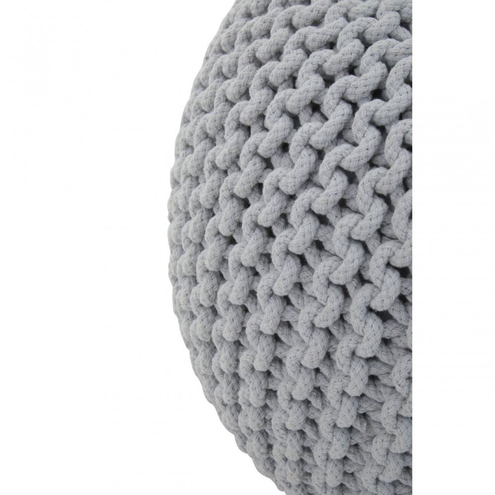 Brayden Grey Knit Pouffe